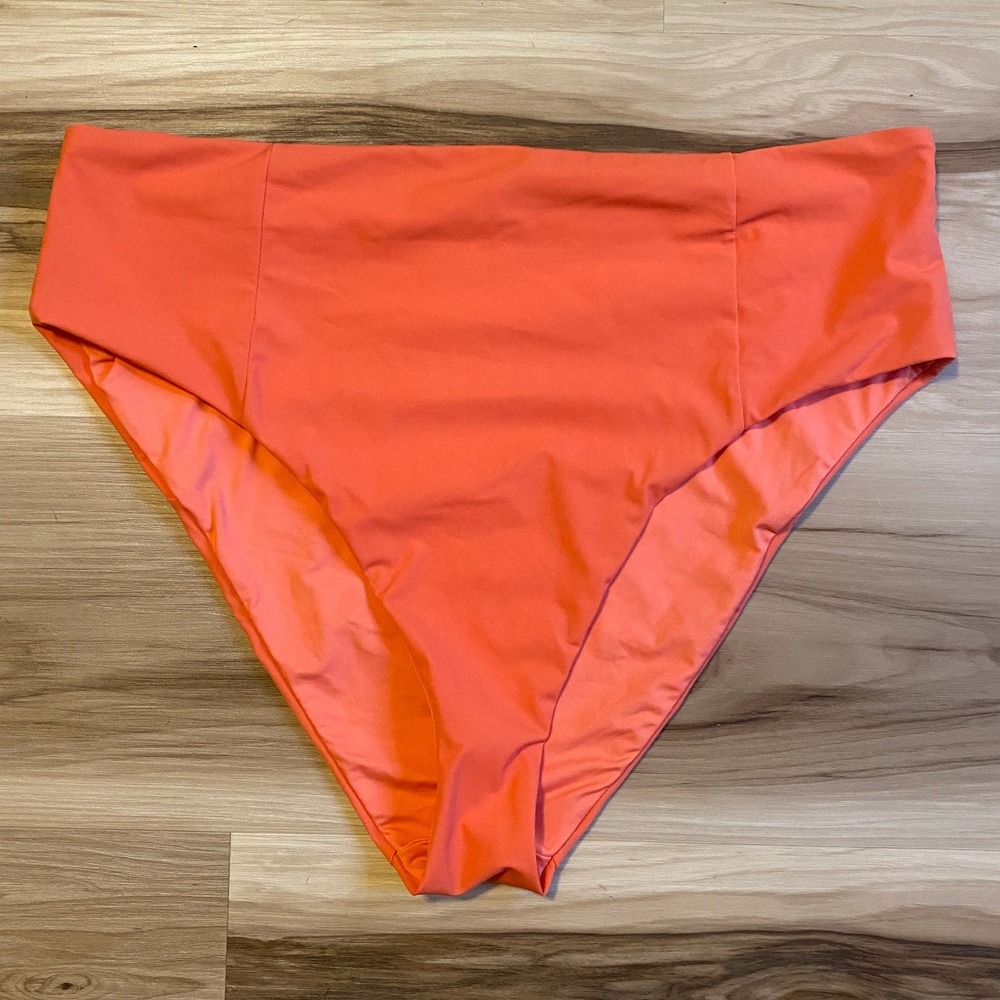 Vuori Womens High Waisted Bikini Bottoms Coral Orange VW700 Size L